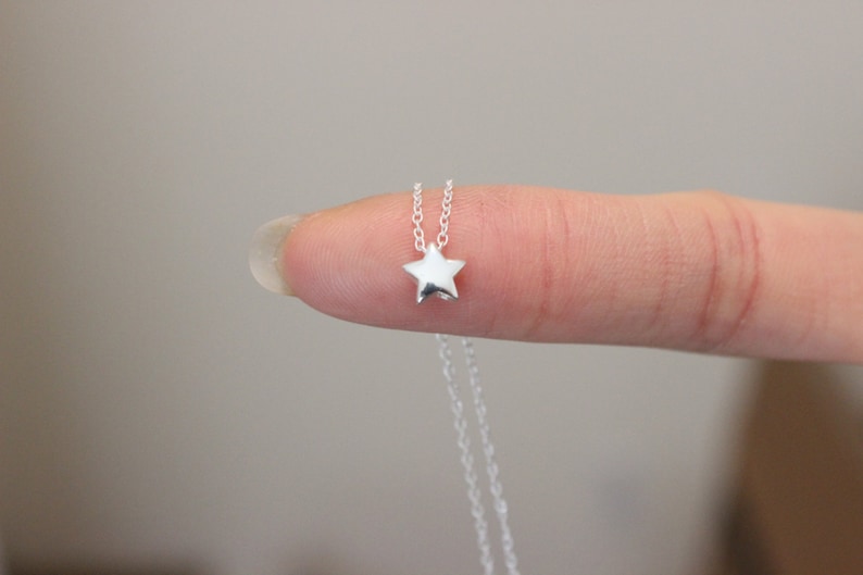 sterling silver star necklace, tiny star charm, dainty delicate silver star necklace, star charm necklace, minimalist, everyday jewelry image 3