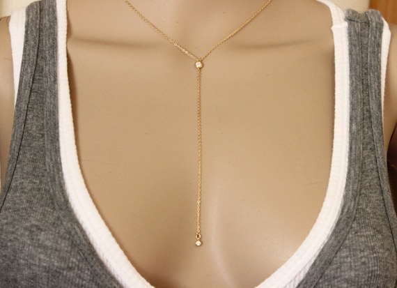 Amanda Gold Plated CZ Lariat main image 1