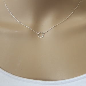 Sterling Silver Infinity Necklace, Karma necklace, Circle Necklace, bridesmaid gift, sister gift, gift for girlfriend, everyday necklace