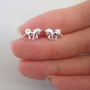 Tiny Sterling Silver Horse Stud Earrings, Unicorn Earrings, Children Jewelry, horse Jewelry, Animal Jewelry