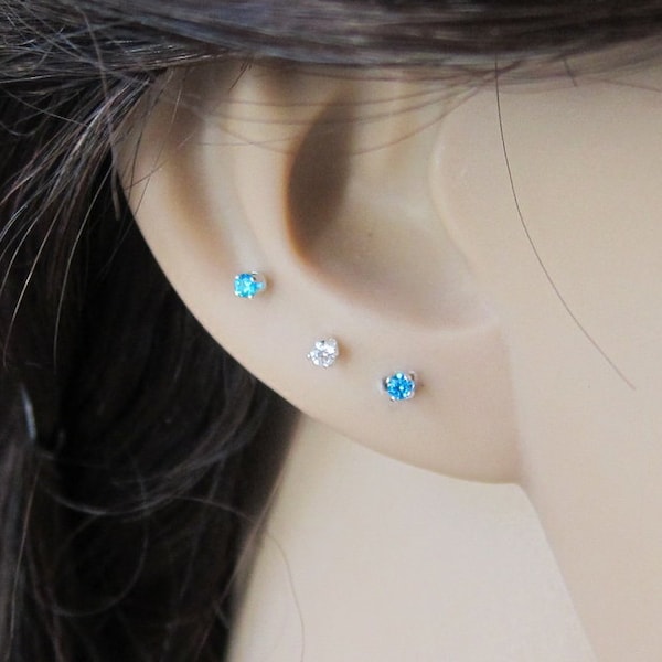 Blue Stud Earrings Etsy