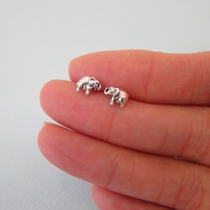 Tiny Sterling Silve Baby elephant Stud Earrings, Children Earrings, Baby Earrings, Good Luck Jewelry, Cute Earrings,  Cartilage Earring