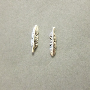 Sterling Silver Feather Stud Earrings, Feather earrings, Tribal Earrings, image 1