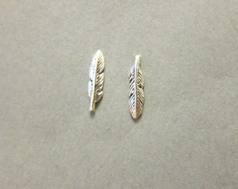 Sterling Silver Feather Stud Earrings,  Feather earrings, Tribal Earrings,