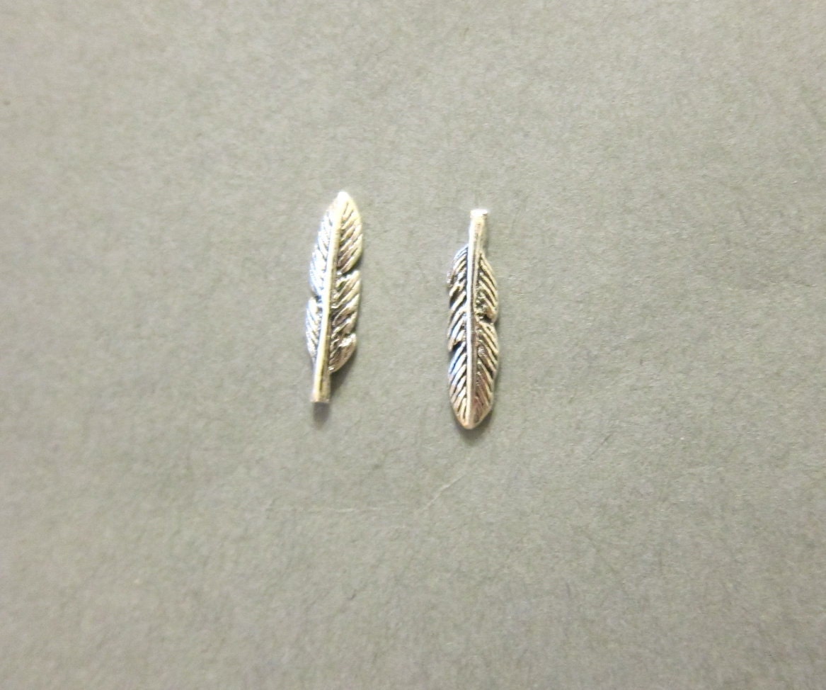 Sterling Silver Feather Stud Earrings Feather Earrings Etsy