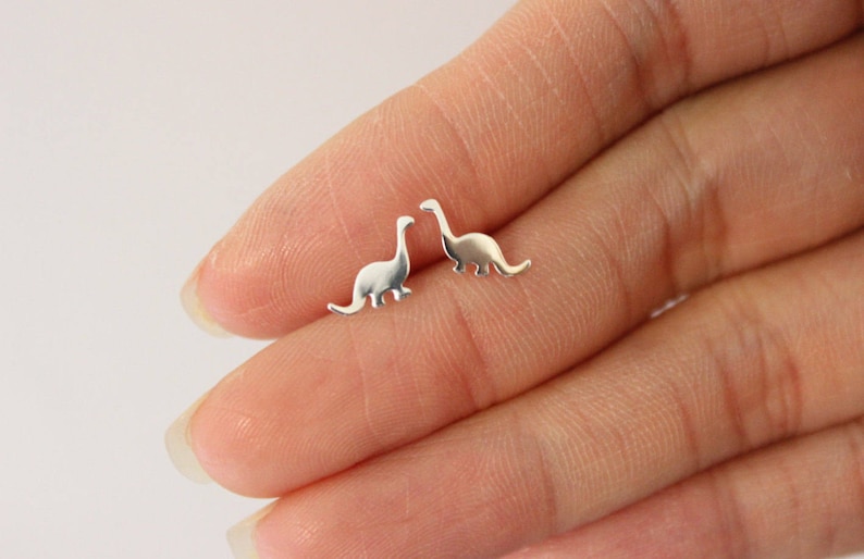 Gold Dinosaur Stud Earrings Brachiosaurus Stud Earrings Etsy