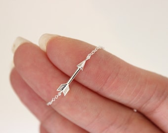 Sterling silver Arrow necklace, dainty necklace, delicate silver necklace, simple necklace, special gift, cute bracelet, charm bracelet