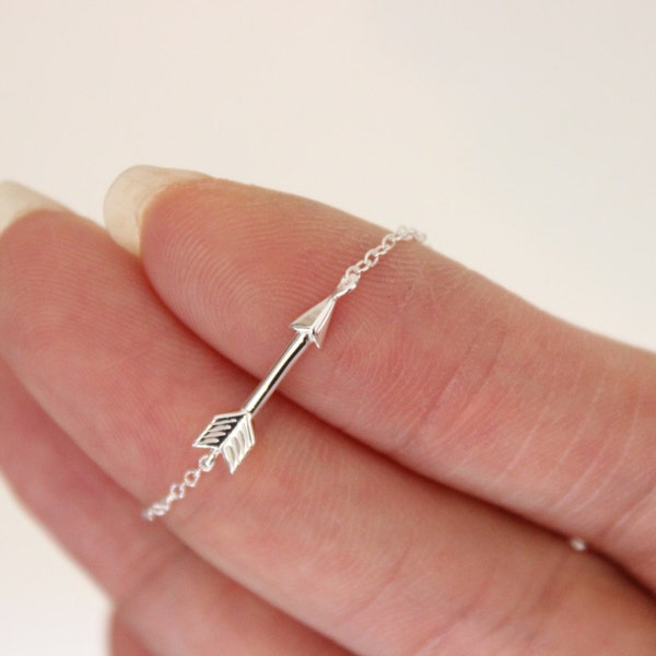 Sterling silver Arrow necklace, dainty necklace, delicate silver necklace, simple necklace, special gift, cute bracelet, charm bracelet