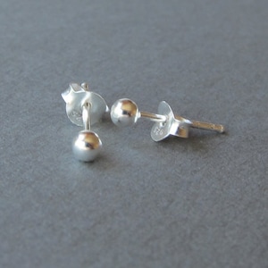 2mm, 3mm, 4mm, 6mm ,8mm available .Sterling Silver Ball Studs Earrings, Dainty Earrings, Everyday jewelry, Silver Ball Earrings, Bridesmaid