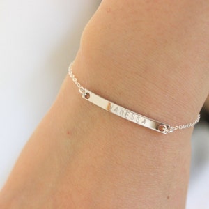 Personalized Bar bracelet, Date Bracelet, Bridesmaid Gift Roman Numeral Bracelet Name  bracelet Bar Bracelet Sister gift personalized kids