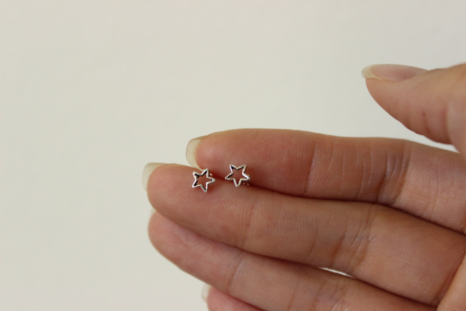 Sterling Silver Cut Out Star Stud Earrings Tiny Stud Etsy