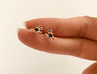 Orecchini A Cuore Oro 8K CLEVER – Fatti A Mano 20 Mm Con Cuore Aperto – Con Custodia Regalo