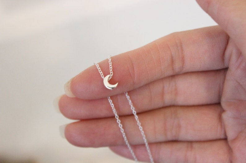 Tiny moon bracelet, moon and star bracelet, simple bracelet, delicate bracelet, dainty bracelet, I love you to the moon, sister gift image 3