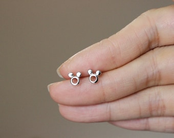 Tiny Mickey Mouse Stud Earrings, Silver Stud Earrings, Children Earrings, Disney Character, Mouse Earrings, Tiny Teeny Stud, Toddler .