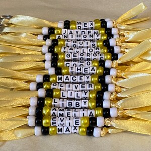 Personalised beaded bag tag or keychain for school bags, PE bags or handbag. Student and teacher present. image 2