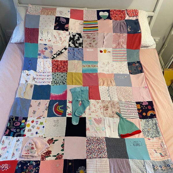 Keepsake Memory blanket from your Baby Clothes