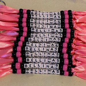 Personalised beaded bag tag or keychain for school bags, PE bags or handbag. Student and teacher present. image 7