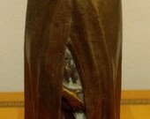 Antique Cast Brass Hooded Cloak Female Pilgrim Statue Figurine