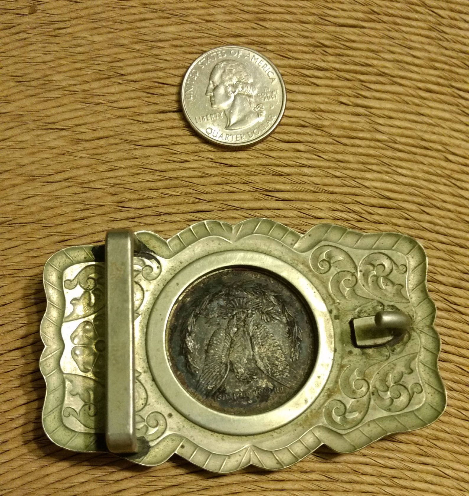 Vintage Nickel Silver Ornate Etched Belt Buckle with 1921 Etsy