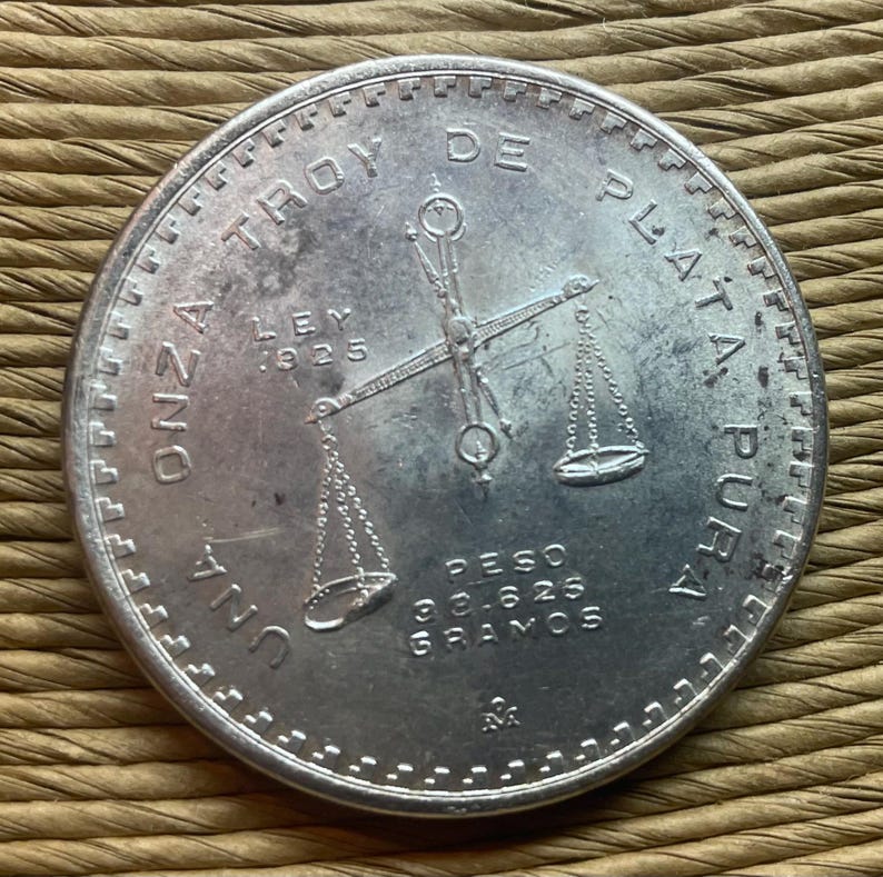 Vintage 1980 Mexico One Ounce Silver Round - Etsy