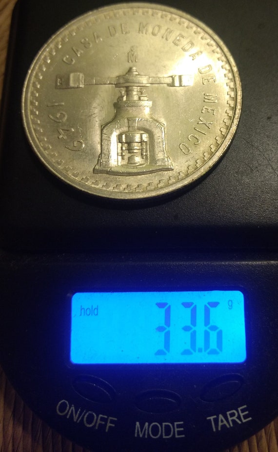 Reducedvintage Numismatic 1949 Mexico 1 Oz Silver Onza Balance