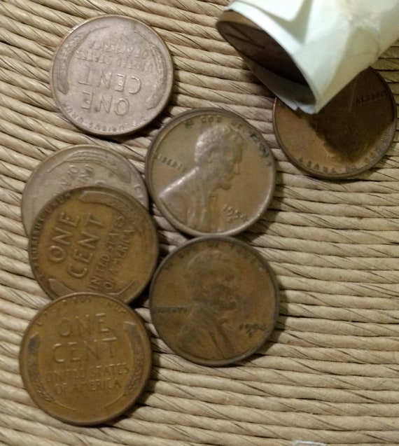LINCOLN WHEAT ROLL 1956-D LOT OF 50 Coins