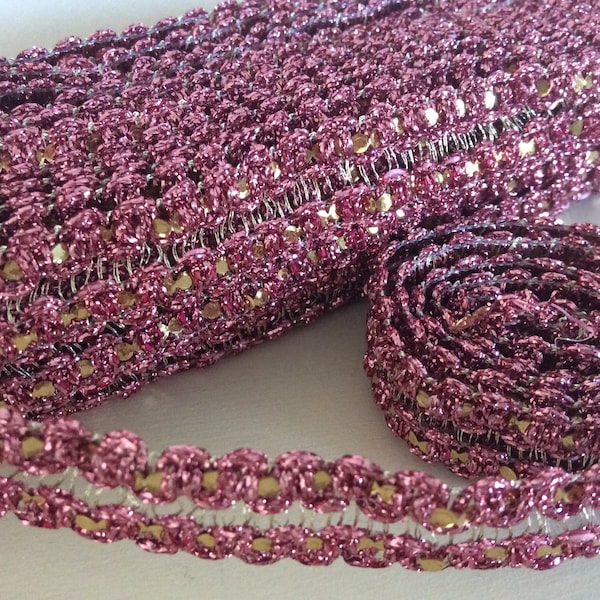 Pink and Gold fabulous Trim for costumes, Dresses, cushions and craft projects.