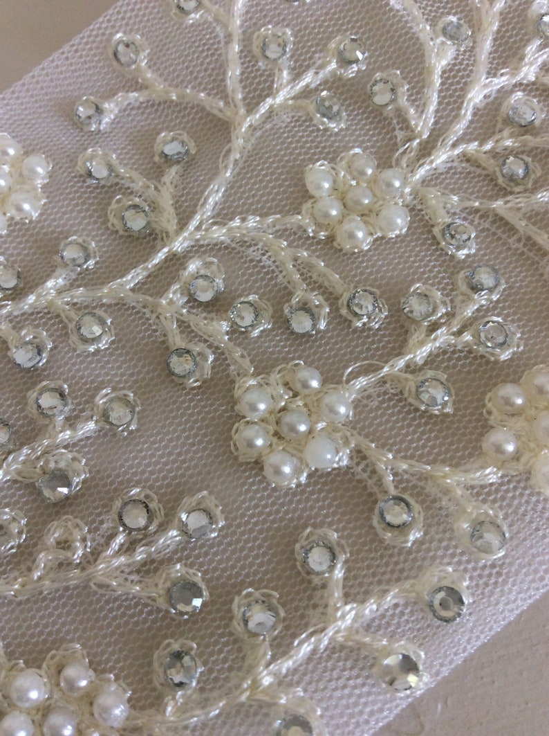 Beaded Pearl Diamonte Trim for Bridal Belt Wedding Gown Sash - Etsy UK