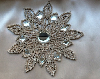 Rhinestone beaded appliqué decor for a dress, DIY Wedding, Wedding supplies.