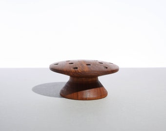 Mid Century 4" Teak Candle holder Danish Modern