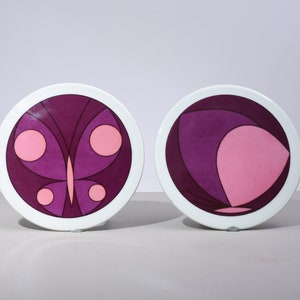 Pair of Antoni B&G Bing Grondahl Denmark Butterfly Purple Trivets