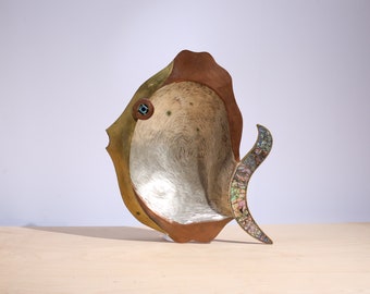Los Castillo Fish Bowl Abalone Copper Taxco Mexican Modernist