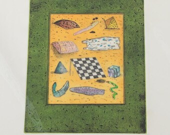 Randa Newland "Bait I" Etching and Watercolor Art