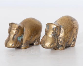 Brass Hippo Paperweights