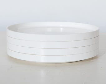 Dinner Plates Heller Design By Massimo Vignelli Melamine White 10" Set of 4