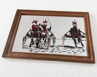 Harness Racing Horses Mirror Serigraphed Reflective Designs MFG., Inc. Oceanside NY
