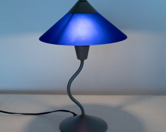 Table Lamp Wavy Post Modern with Glass Shade