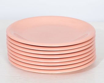 Pink Stoneware Plates Mervyn's Japan 10.5" Set of 8