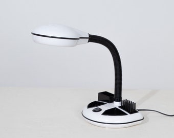 Desk Lamp Rabbit Tanaka Campus Organizer 1980's - Memphis Milano design Style Black and White