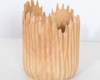 Roro Planter or Utensil Holder Wood 10"