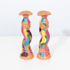 Dan Lasser Vermont Pottery Vase or Candlestick holder set of 2