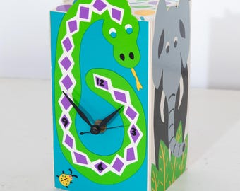 Animals Cardboard Clock by Plumline Design
