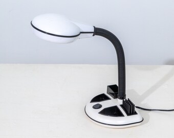 Rabbit Tanaka Campus Organizer Desk Lamp 1980's - Memphis Milano design Style Black and White