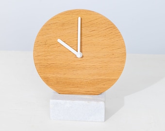 Conran Wood Clock with Stone Base