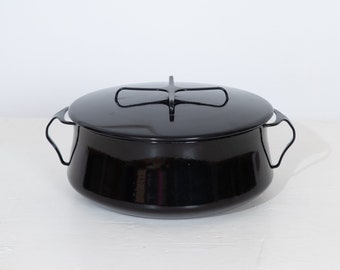 Dansk France Kobenstyle Black 11.75" 8QT Enamel Pot dutch oven w/lid IHQ by Jens Quistgaard Large Rare