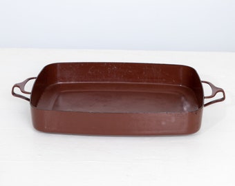 Dansk International France Ihq Jens Quistgaard Kobenstyle Brown Large Casserole Pan Roasting Pan Brown Enamel