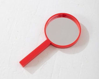 Red Hand Mirror by Decembre made in finland designed by Karhumuovi Plastic