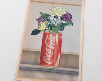 Pop Art Airbrush and Painting on Paper Signed Smith 1984