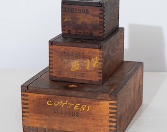 Wooden Work Boxes Set of 3