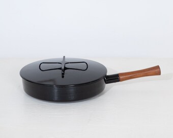 Dansk France Kobenstyle Black 11.5" Enamel Frying Pan w/lid IHQ by Jens Quistgaard Large